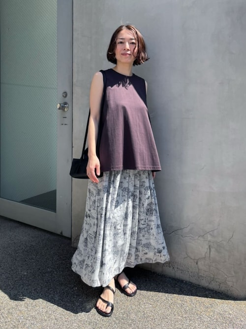 LandScapeシルクストレッチ イージータックスカート（スカート