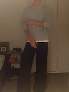 「アイテム（スラックス）」を使った、マヨさん（メンズ・182cm）の秋コーディネート