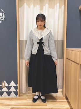 「レトロ」｜「アイテム（ノーカラージャケット）」を使った、たむらちはるさん（レディース・160cm）の秋コーディネート
