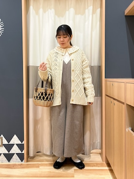 「マイベストコーデ2023」｜「アイテム（オールインワン・サロペット）」を使った、たむらちはるさん（レディース・160cm）の冬コーディネート