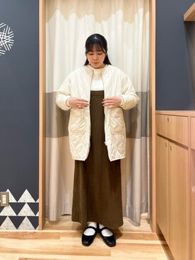 「Samansa Mos2 blue（サマンサモスモスブルー）のアイテム（その他アウター）」を使った、たむらちはるさん（レディース・160cm）の冬コーディネート
