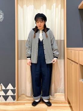 「Samansa Mos2（サマンサ モスモス）の配色前後2WAYブラウス（シャツ/ブラウス）」を使った、たむらちはるさん（レディース・160cm）の冬コーディネート