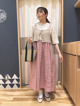 「Samansa Mos2（サマンサ モスモス）のアイテム（その他）」を使った、たむらちはるさん（レディース・160cm）の夏コーディネート