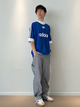 「アディダスオリジナルス」｜「アイテム（Tシャツ/カットソー）」を使った、SKさん（メンズ・178cm）の春コーディネート