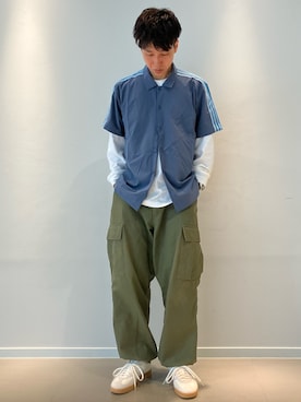 「adidas（アディダス）のガゼル インドア GAZELLE INDOOR EMMI / アディダスオリジナルス adidas Originals スニーカー（スニーカー、ホワイト系）」を使った、SKさん（メンズ・178cm）の春コーディネート