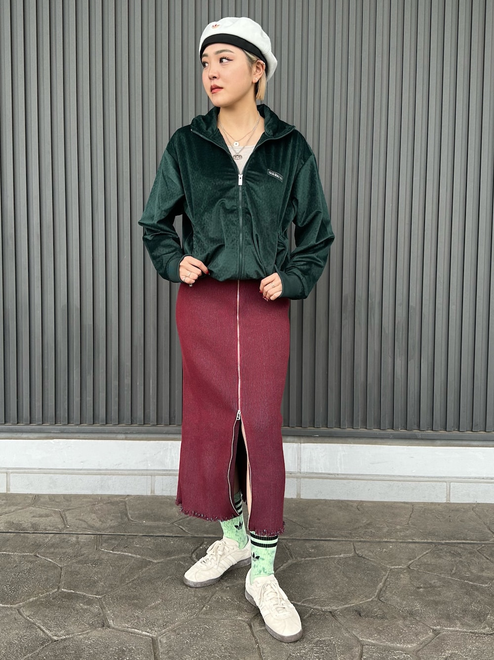 adidas アディダス　ハンチング　ベロア adidasのハンチング/ベレー帽を使った「ベロア」の人気