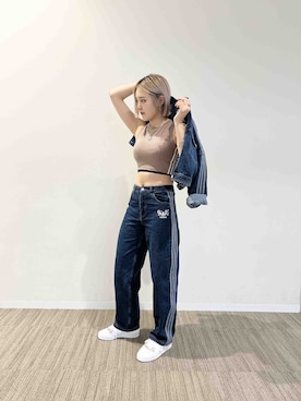 「レディース」｜「アイテム（デニムジャケット）」を使った、NHさん（レディース・168cm）の冬コーディネート