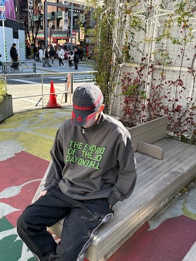 「tk.TAKEO KIKUCHI（ティーケータケオキクチ）のアイテム（スウェット）」を使った、SHOさん（メンズ・178cm）の冬コーディネート
