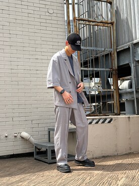 「tk.TAKEO KIKUCHI（ティーケータケオキクチ）のアイテム（テーラードジャケット）」を使った、SHOさん（メンズ・178cm）の春コーディネート