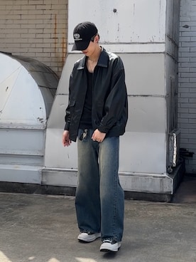 「tk.TAKEO KIKUCHI（ティーケータケオキクチ）のアイテム（ブルゾン）」を使った、SHOさん（メンズ・178cm）の夏コーディネート
