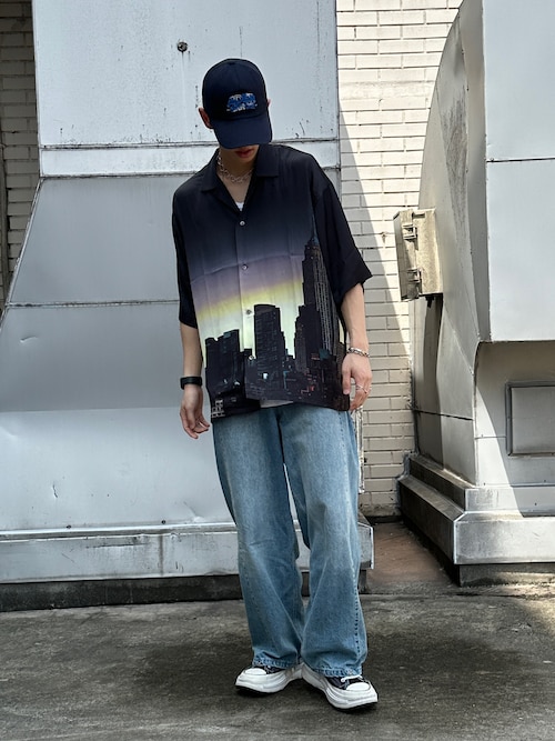 半袖転写プリントシャツ