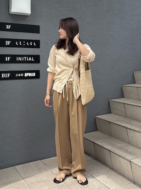 「NOLLEY’S（ノーリーズ）のアイテム（パンツ）」を使った、yukaさん（骨格ストレート・レディース・155cm）の夏コーディネート