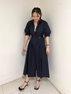 「アイテム（シャツワンピース）」を使った、yukaさん（レディース・155cm）の夏コーディネート