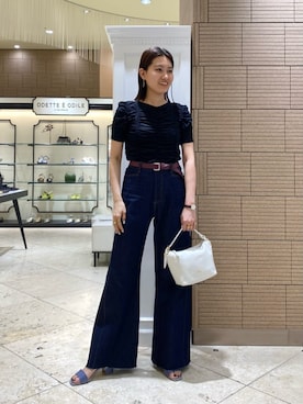 「INNUE（イヌエ）のアイテム」を使った、中井　オデット エ オディール スタッフさん（レディース・159cm）の夏コーディネート