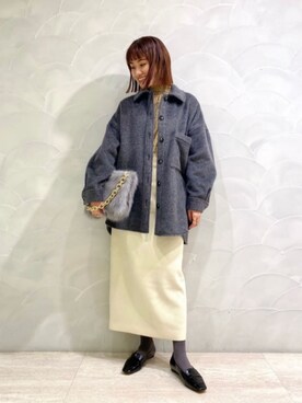 「ESLOW（エスロー）のアイテム」を使った、中井　オデット エ オディール スタッフさん（レディース・158cm）の冬コーディネート