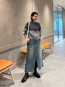 「NOTHING WRITTEN（ナッシングリトゥン）のアイテム」を使った、中井　オデット エ オディール スタッフさん（レディース・159cm）の冬コーディネート