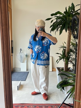 「OVERRIDE（オーバーライド）のOVERRIDE  PE OXFORD HUNTING（ハンチング/ベレー帽）」を使った、nori10256025さん（メンズ・160cm・30代）の夏コーディネート