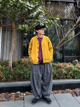 「アイテム（カーディガン/ボレロ）」を使った、wanisocuteさん（メンズ・173cm）の春コーディネート