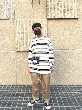 「CONVERSE（コンバース）のアイテム（その他シューズ）」を使った、wanisocuteさん（メンズ・173cm）の秋コーディネート
