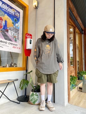 「Filter017（フィルターゼロイチナナ）のアイテム（帽子）」を使った、m1naaさん（レディース・158cm）の秋コーディネート