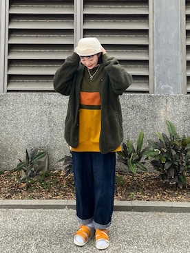 「GU（ジーユー）のアイテム（ダッフルコート）」を使った、m1naaさん（レディース・158cm）の冬コーディネート