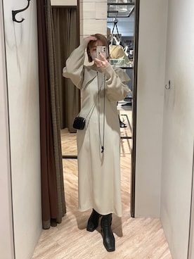 「CAPRICIEUX LE'MAGE（カプリシューレマージュ）の【オケージョンアイテム】ケープカーデSETワンピース（ワンピース）」を使った、aya_lemageさん（レディース・157cm）の冬コーディネート