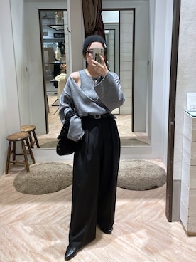 「CAPRICIEUX LE'MAGE（カプリシューレマージュ）のストレッチショートブーツ（ブーツ）」を使った、aya_lemageさん（レディース・158cm）の秋コーディネート