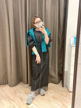 パネル切替ステッチワンピースを使った人気ファッション