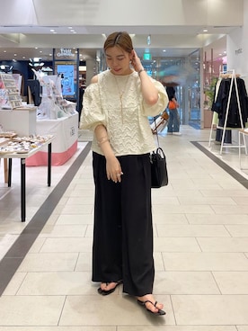 「CAPRICIEUX LE'MAGE（カプリシューレマージュ）のボックスショルダーバッグ（ショルダーバッグ）」を使った、aya_lemageさん（レディース・157cm）の春コーディネート