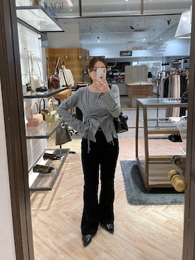「アイテム（パンプス）」を使った、aya_lemageさん（レディース・158cm）の秋コーディネート