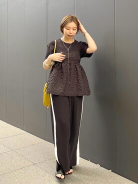 「CAPRICIEUX LE'MAGE（カプリシューレマージュ）のボックスショルダーバッグ（ショルダーバッグ）」を使った、aya_lemageさん（レディース・157cm）の春コーディネート