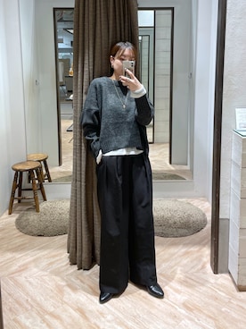 「CAPRICIEUX LE'MAGE（カプリシューレマージュ）のストレッチショートブーツ（ブーツ）」を使った、aya_lemageさん（レディース・158cm）の秋コーディネート