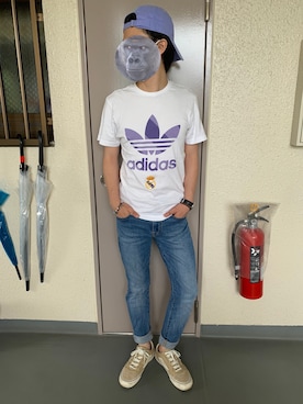 「STARTER（スターター）のアイテム（キャップ）」を使った、shabaniさん（メンズ・161cm）の夏コーディネート