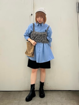 「アイテム（キャミソール）」を使った、maiさん（レディース・156cm）の秋コーディネート