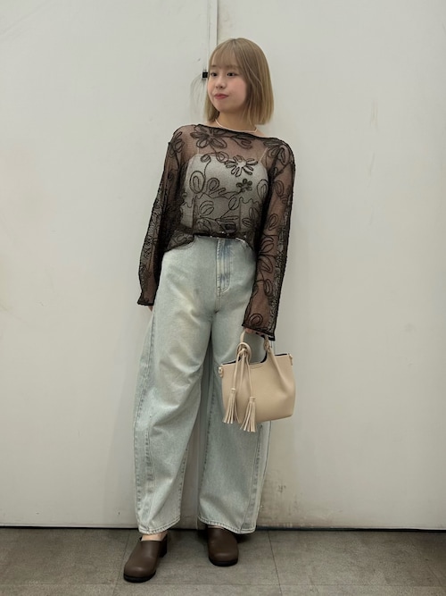 セール】コードシシュウメッシュトップ（Tシャツ/カットソー