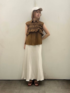 「SMELLY（スメリー）のアイテム（帽子）」を使った、maiさん（レディース・156cm）の夏コーディネート