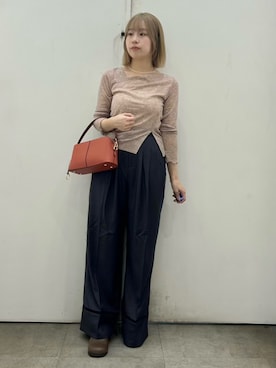「アイテム（スラックス）」を使った、maiさん（レディース・156cm・20代）の秋コーディネート