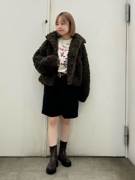 「SENSEOFPLACE」｜「アイテム（ブルゾン）」を使った、maiさん（レディース・156cm）の秋コーディネート