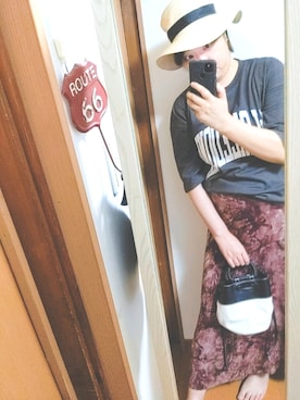 「TODAYFUL（トゥデイフル）のアイテム（ハンドバッグ、ブラック系）」を使った、naoさん（レディース・170cm）の夏コーディネート