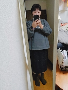 「coca（coca）（コカ）のアイテム（スウェット、グレー系）」を使った、naoさん（レディース・170cm）の冬コーディネート