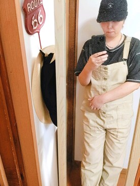 「BEVERLY HILLS POLO CLUB（ビバリーヒルズポロクラブ）のアイテム（キャップ、ブラック系）」を使った、naoさん（レディース・170cm）の夏コーディネート