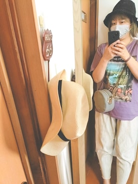 「Chambre（シャンブル）のアイテム（ショルダーバッグ、シルバー系）」を使った、naoさん（レディース・170cm）の夏コーディネート