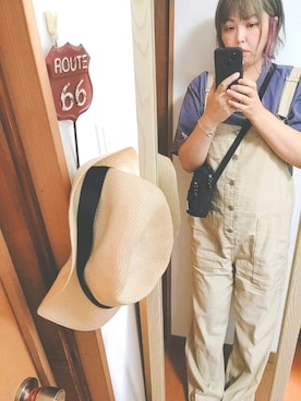 「ぽっちゃり」｜「アイテム（サロペット/オーバーオール）」を使った、naoさん（レディース・170cm）の夏コーディネート