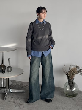 「アイテム（ネックレス）」を使った、pearn0さん（レディース・160cm）の秋コーディネート