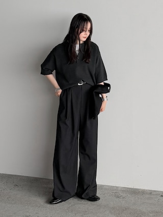 「WYM LIDNM(ウィム バイ リドム)のAZE H/S KNIT HENLEY(ニット/セーター)」を使った、pearn0さん(レディース・160cm)の夏コーディネート