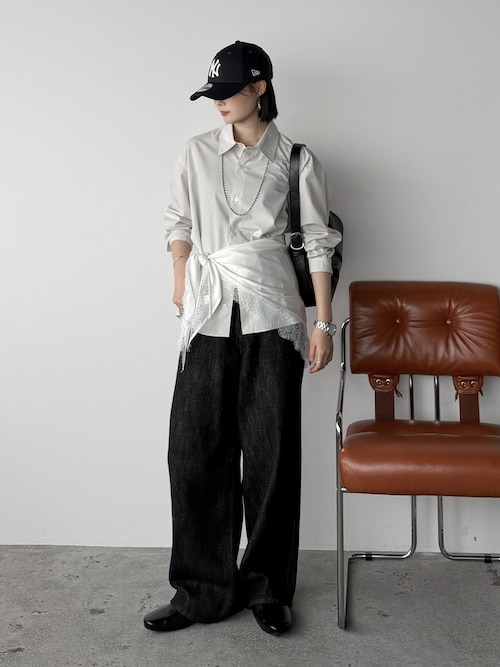 「STYLEMIXER(スタイルミキサー)のマットサテンレーススカーフ(バンダナ/スカーフ)」を使った、pearn0さん(レディース・160cm)の秋コーディネート