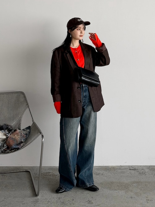 「florist（フローリスト）の【軽量/300g】 2WAY ワイドフラップレザータッチショルダーバッグ/ボディバッグ（ショルダーバッグ）」を使った、pearn0さん（レディース・160cm）の春コーディネート