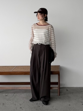 「DISCOAT（ディスコート）のアイテム」を使った、pearn0さん（レディース・160cm）の秋コーディネート