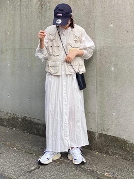 「アイテム（シャツワンピース）」を使った、pearn0さん（レディース・160cm）の夏コーディネート