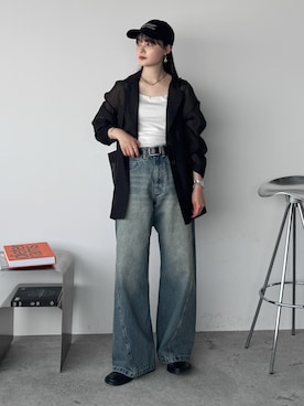 「アイテム（スリッポン）」を使った、pearn0さん（レディース・160cm）の夏コーディネート